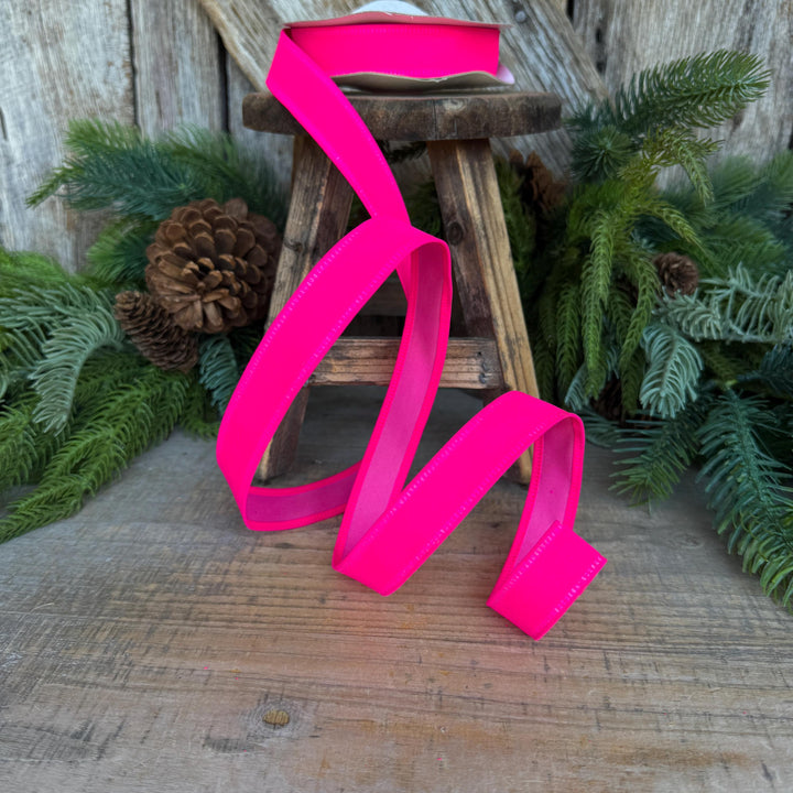 7/8" Hot Pink Velvet Ribbon
