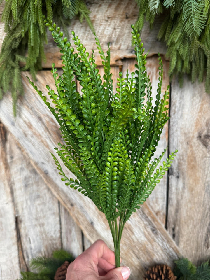 18" Beaded Leaf Bush, Green Beaded Leaf Bush
