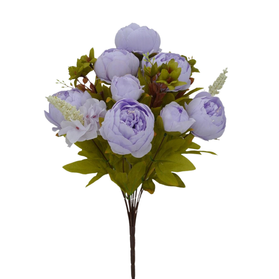 20" Purple Lavender Peony Bush, Artificial Peony