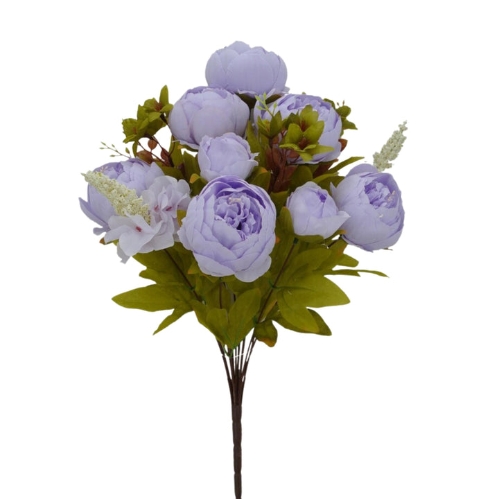 20" Purple Lavender Peony Bush, Artificial Peony
