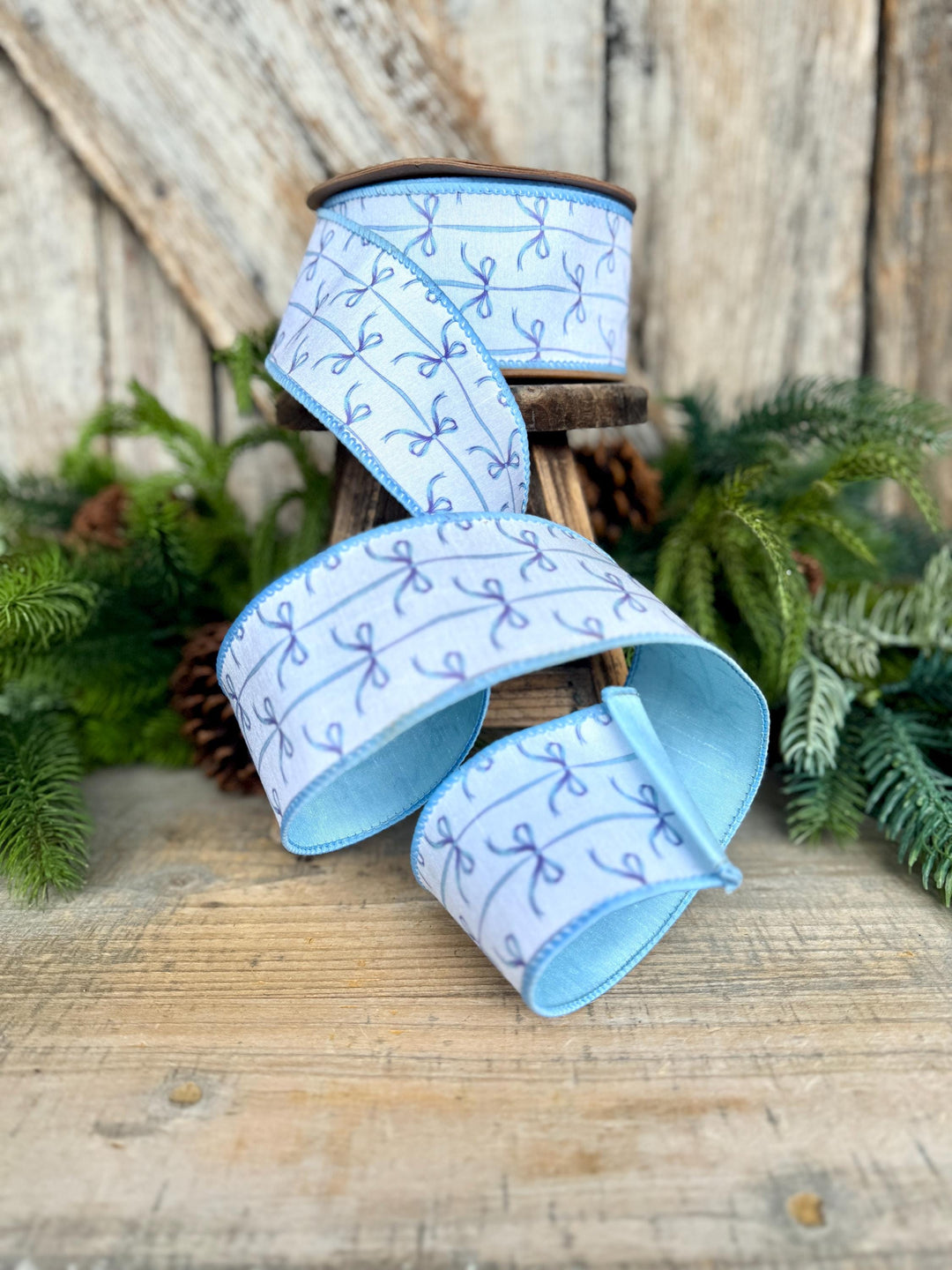 2.5" Blue Bow Ribbon, Baby Shower Ribbon