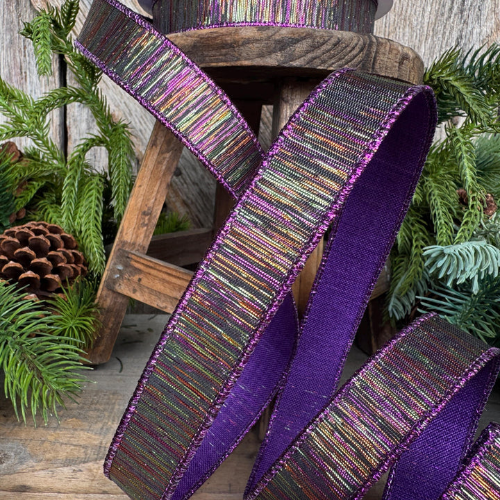 1" Halloween Ribbon, Purple Black Halloween Ribbon