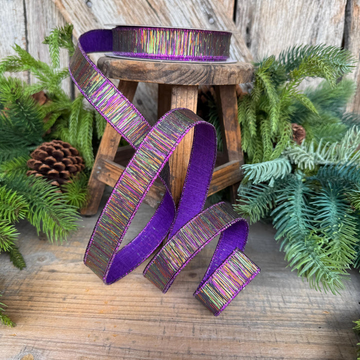 1" Halloween Ribbon, Purple Black Halloween Ribbon