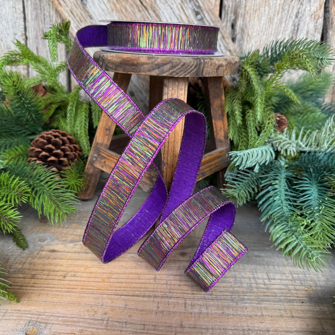 1" Halloween Ribbon, Purple Black Halloween Ribbon, Farrisilk Color Matrix