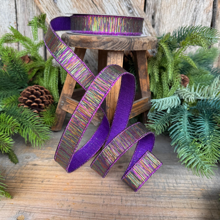 1" Halloween Ribbon, Purple Black Halloween Ribbon, Farrisilk Color Matrix