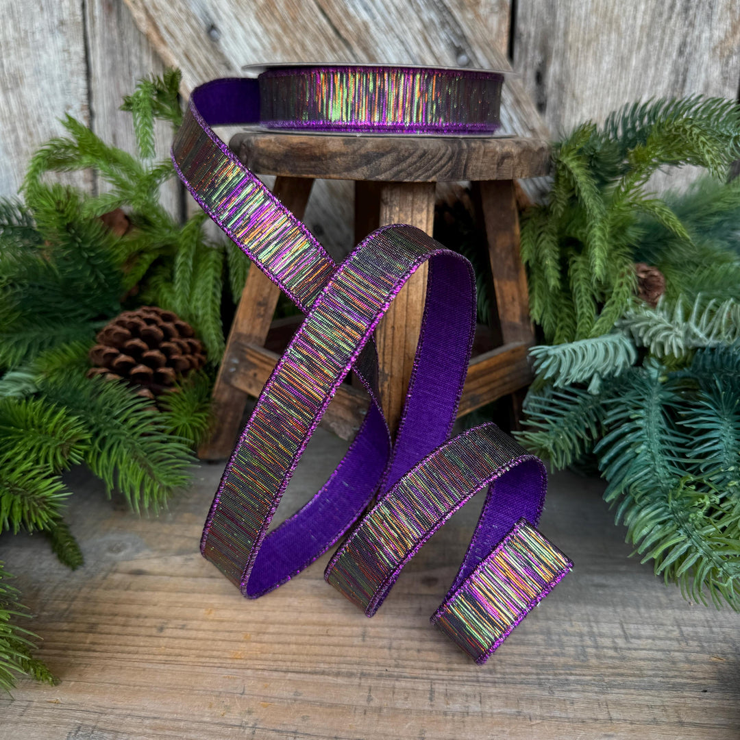 1" Halloween Ribbon, Purple Black Halloween Ribbon, Farrisilk Color Matrix
