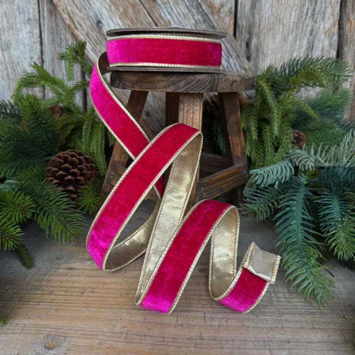 1” Hot Pink Velvet Ribbon