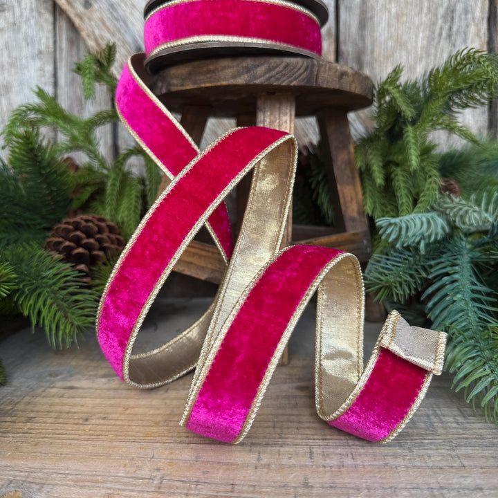 1” Hot Pink Velvet Ribbon