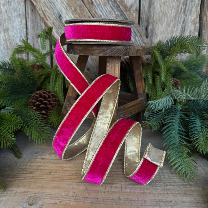 1” Hot Pink Velvet Ribbon