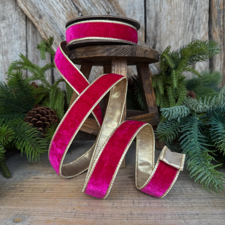 1” Hot Pink Velvet Ribbon