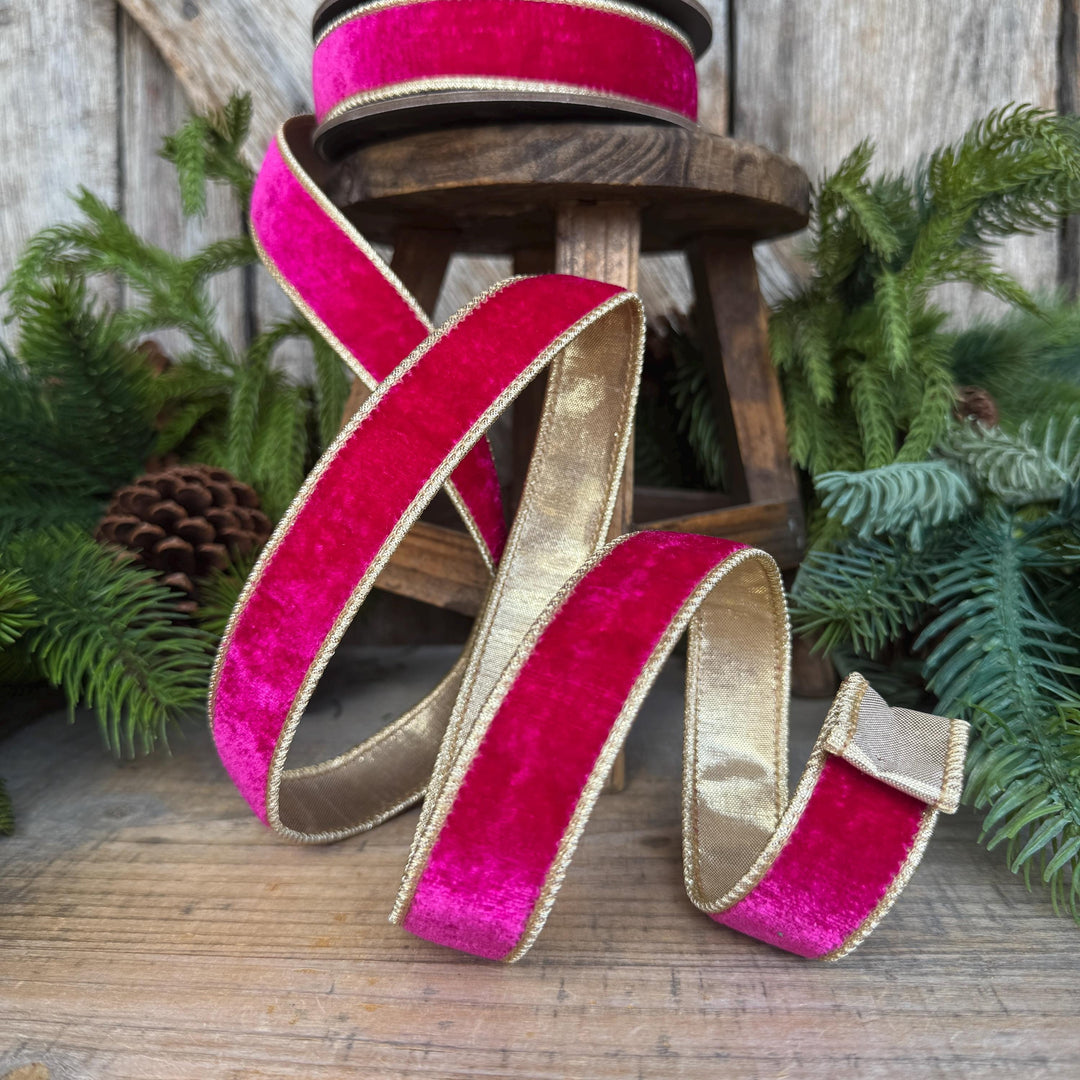 1” Hot Pink Velvet Ribbon