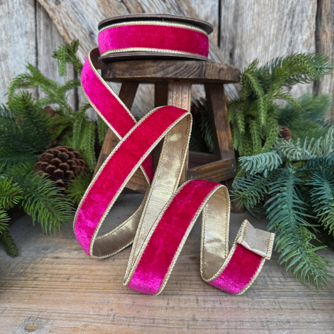 1” Hot Pink Velvet Ribbon