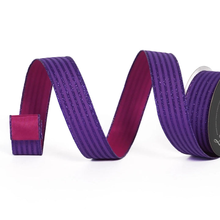 1.5" Purple Pink Ribbon, Farrisilk Ribbon, Specter Stripes Ribbon, HR005-27
