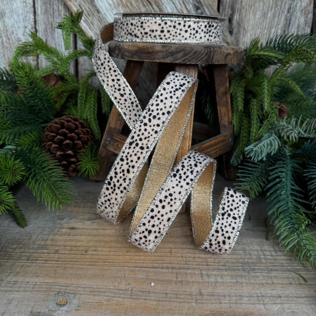 1" Animal Print Ribbon, Farrisilk Hyena Ribbon, HR010-01