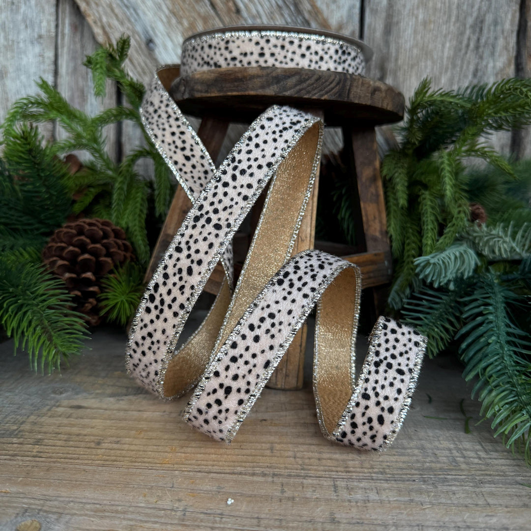 1" Animal Print Ribbon, Farrisilk Hyena Ribbon, HR010-01