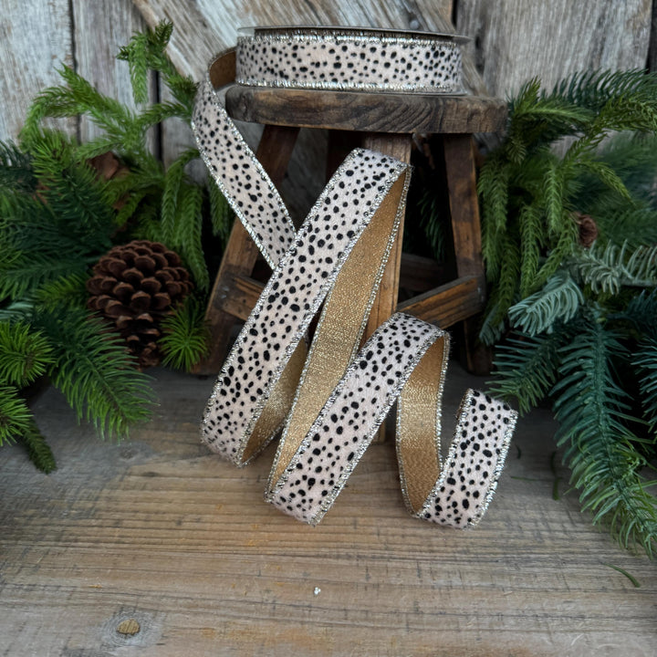 1" Animal Print Ribbon, Farrisilk Hyena Ribbon, HR010-01