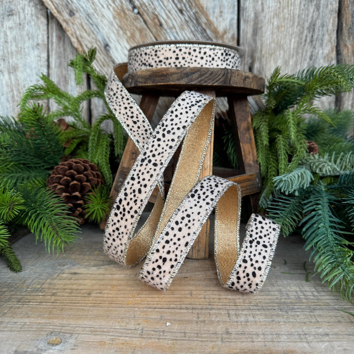 1" Animal Print Ribbon, Farrisilk Hyena Ribbon, HR010-01