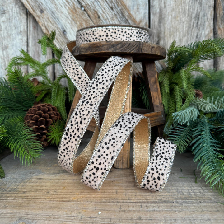 1" Animal Print Ribbon, Farrisilk Hyena Ribbon, HR010-01