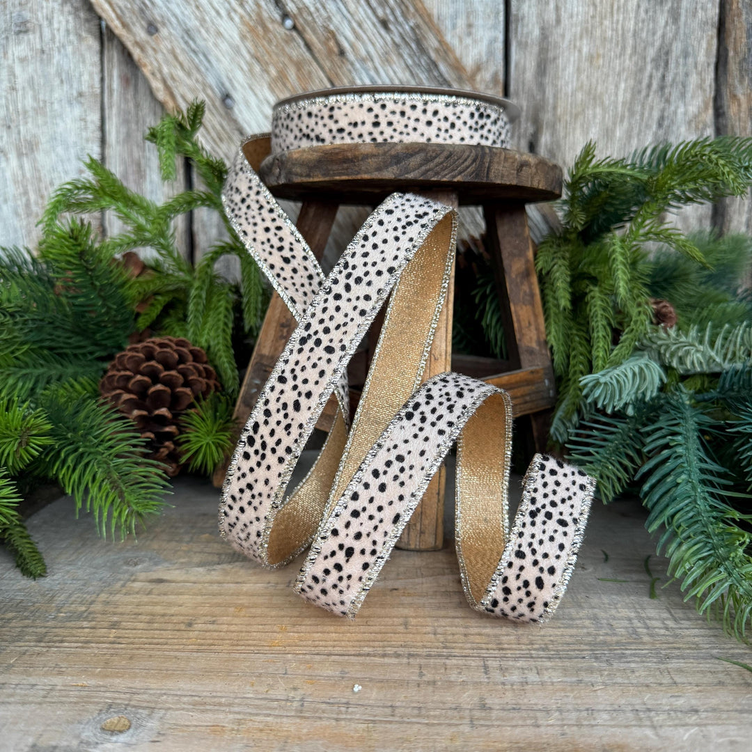 1" Animal Print Ribbon, Farrisilk Hyena Ribbon, HR010-01
