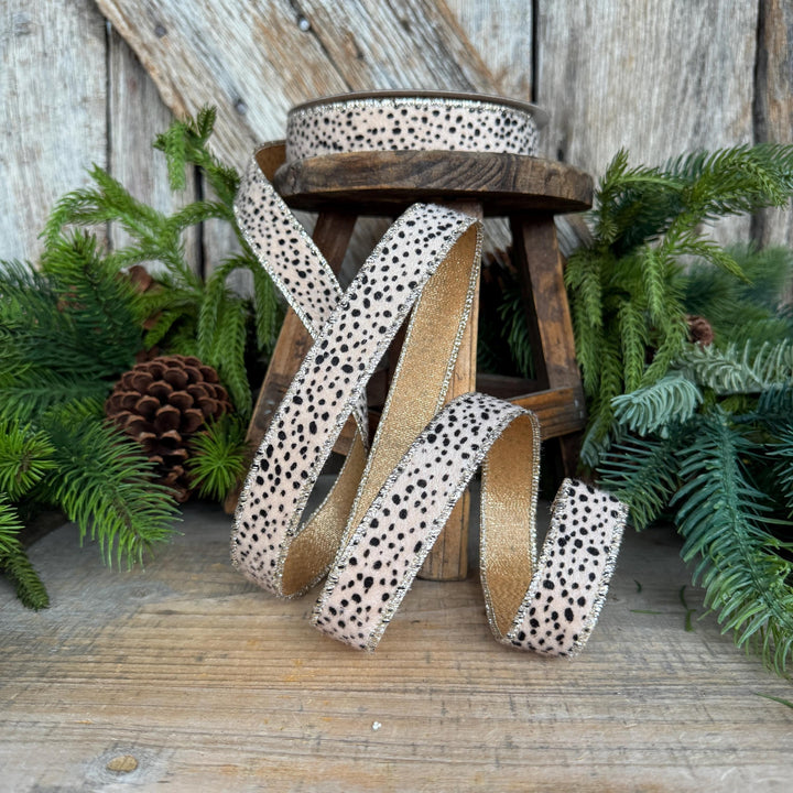 1" Animal Print Ribbon, Farrisilk Hyena Ribbon, HR010-01