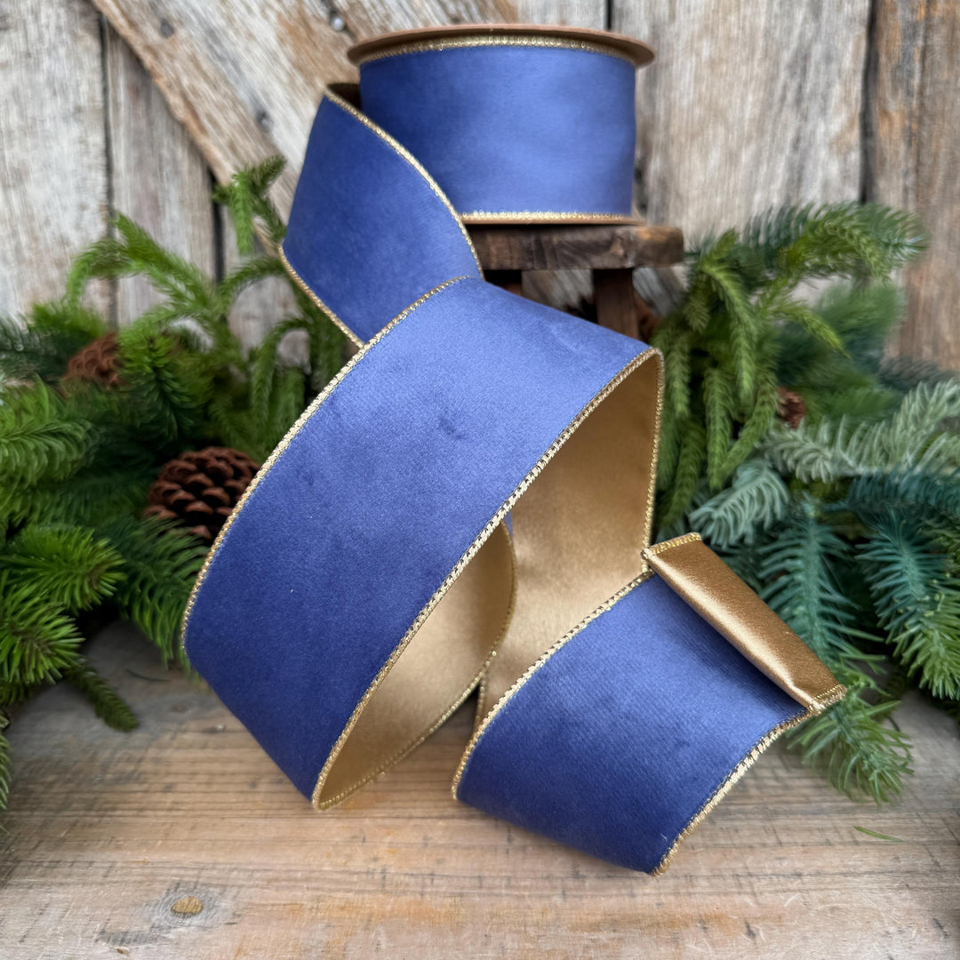 2.5" French Blue Velvet Ribbon