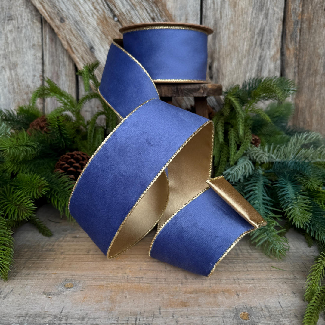 2.5" French Blue Velvet Ribbon