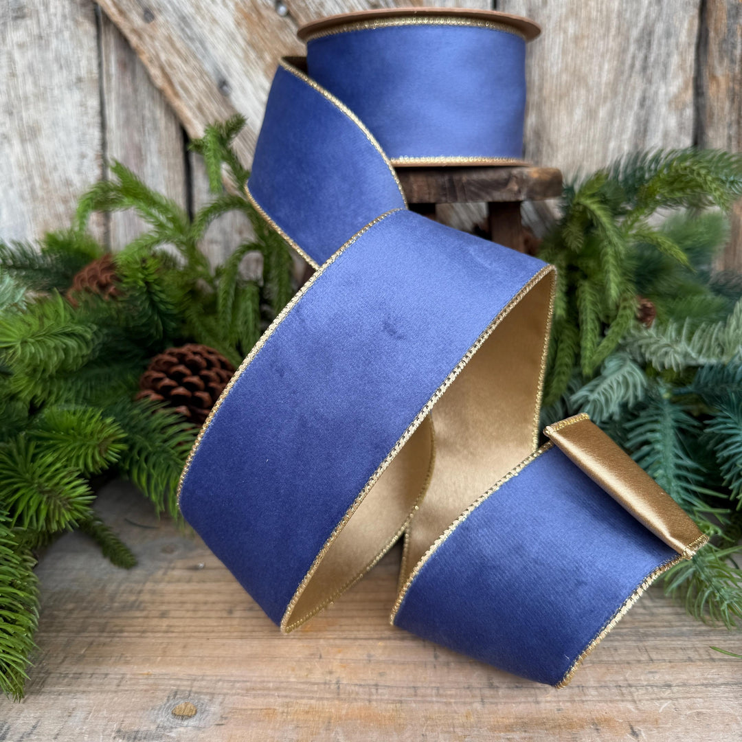 2.5" French Blue Velvet Ribbon