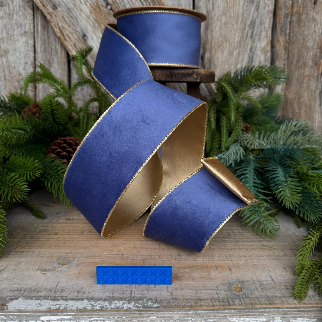 2.5" French Blue Velvet Ribbon