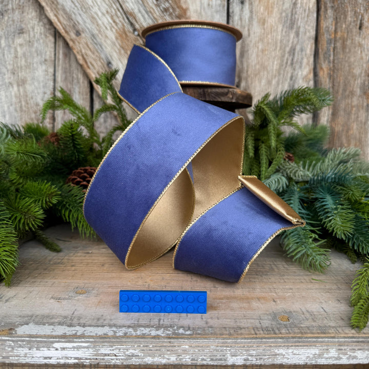 2.5" French Blue Velvet Ribbon