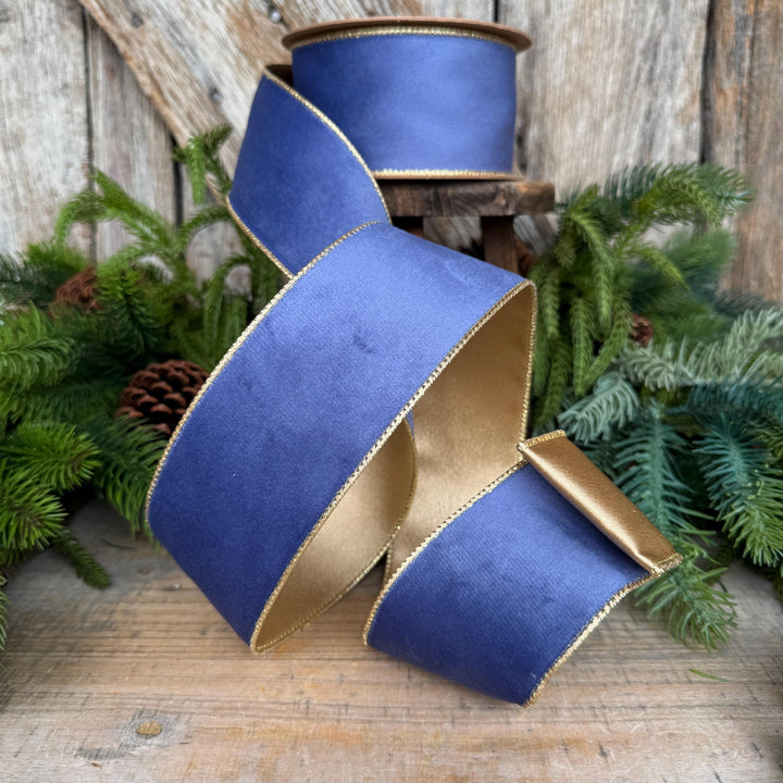 2.5" French Blue Velvet Ribbon