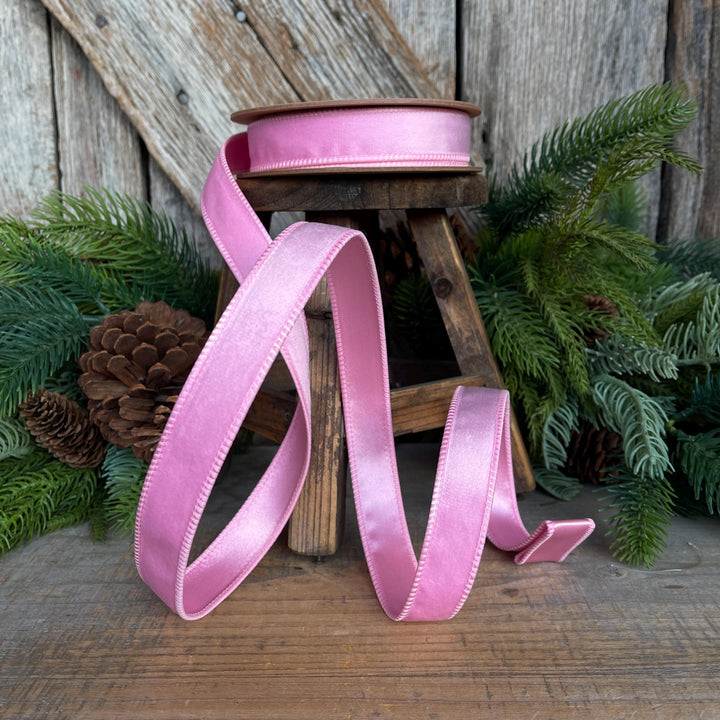 1" Pink Velvet Ribbon, Pink Velvet Ribbon