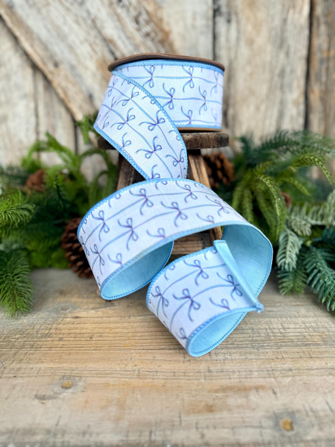 2.5" Blue Bow Ribbon, Baby Shower Ribbon, Baby Blue Ribbon
