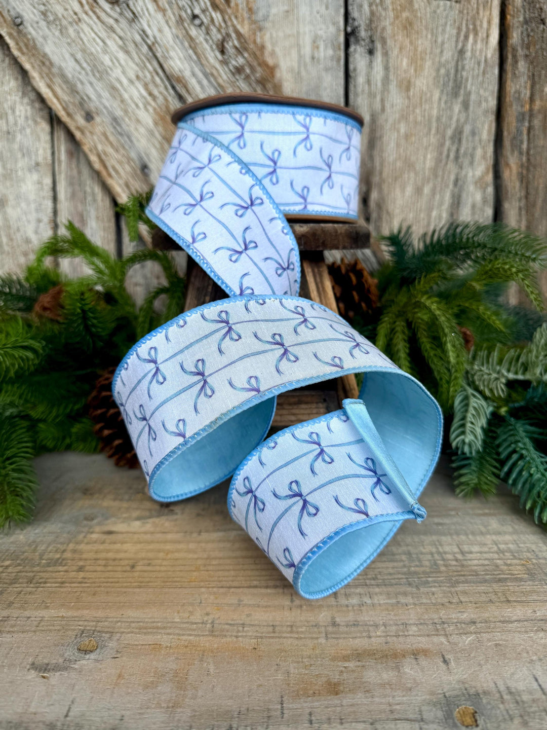2.5" Blue Bow Ribbon, Baby Shower Ribbon
