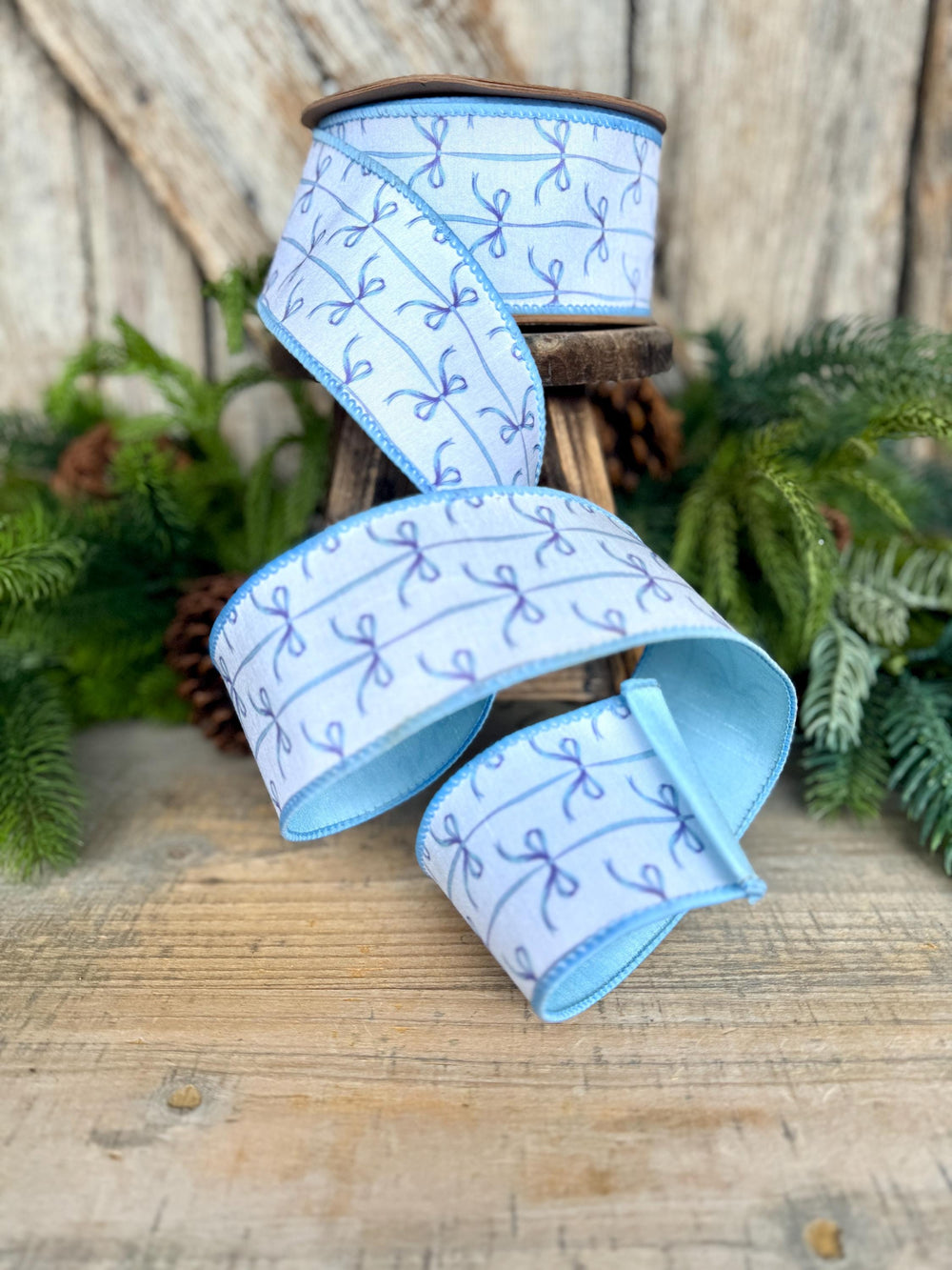 2.5" Blue Bow Ribbon, Baby Shower Ribbon, Baby Blue Ribbon