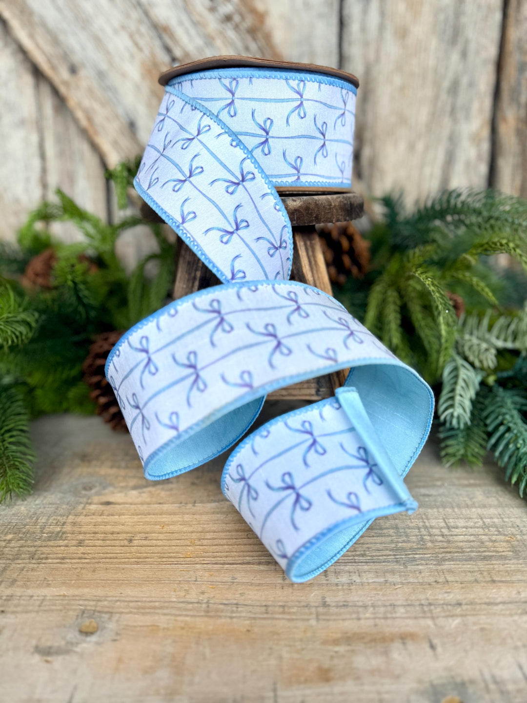 2.5" Blue Bow Ribbon, Baby Shower Ribbon, Baby Blue Ribbon