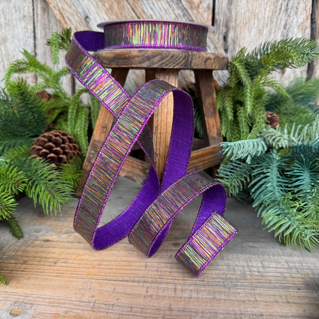 1" Halloween Ribbon, Purple Black Halloween Ribbon, Farrisilk Color Matrix