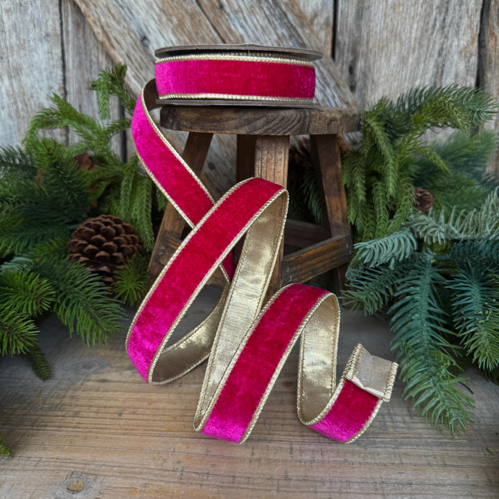 1” Hot Pink Velvet Ribbon