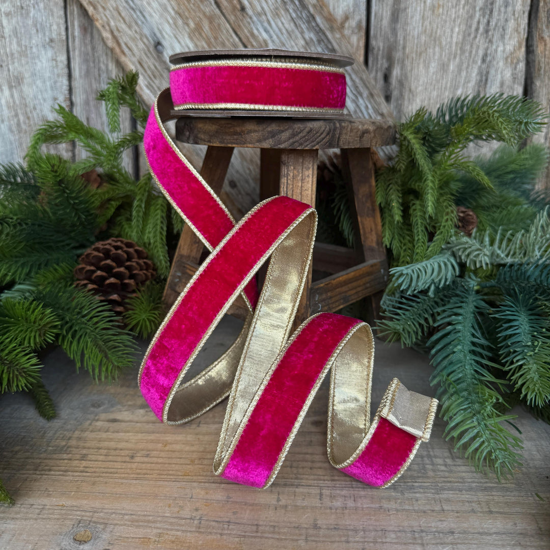 1” Hot Pink Velvet Ribbon