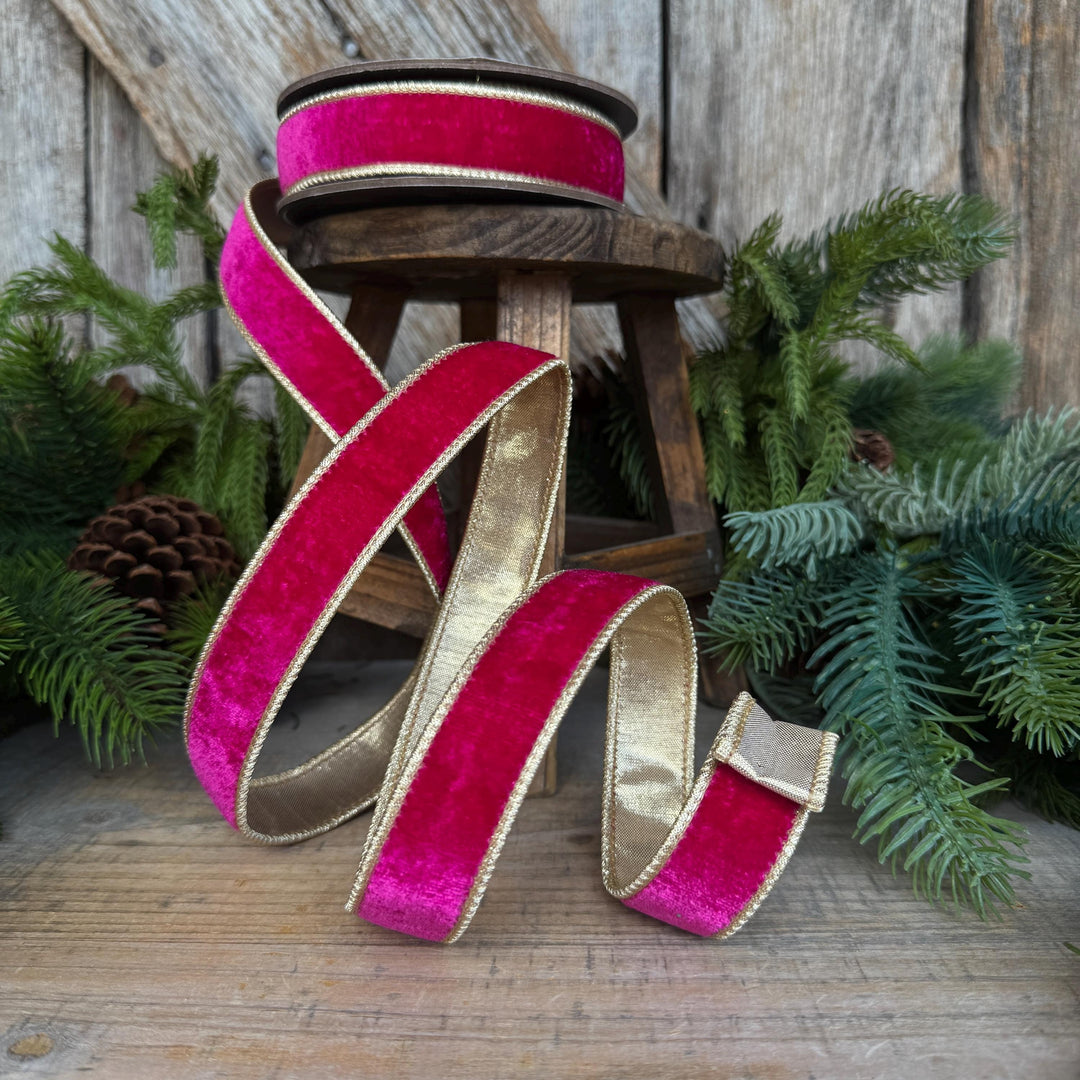 1” Hot Pink Velvet Ribbon