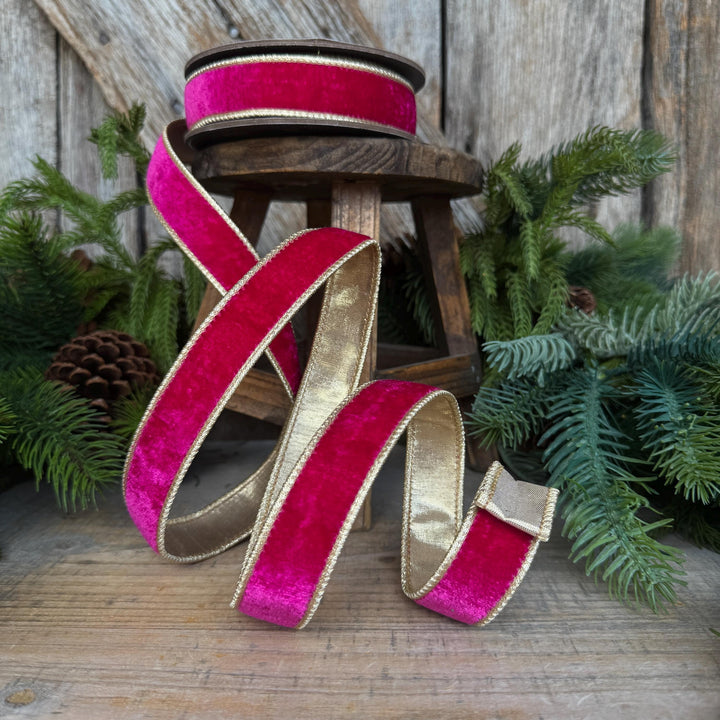 1” Hot Pink Velvet Ribbon