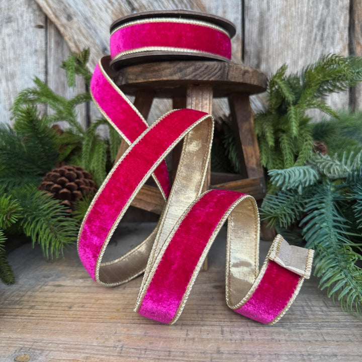 1” Hot Pink Velvet Ribbon