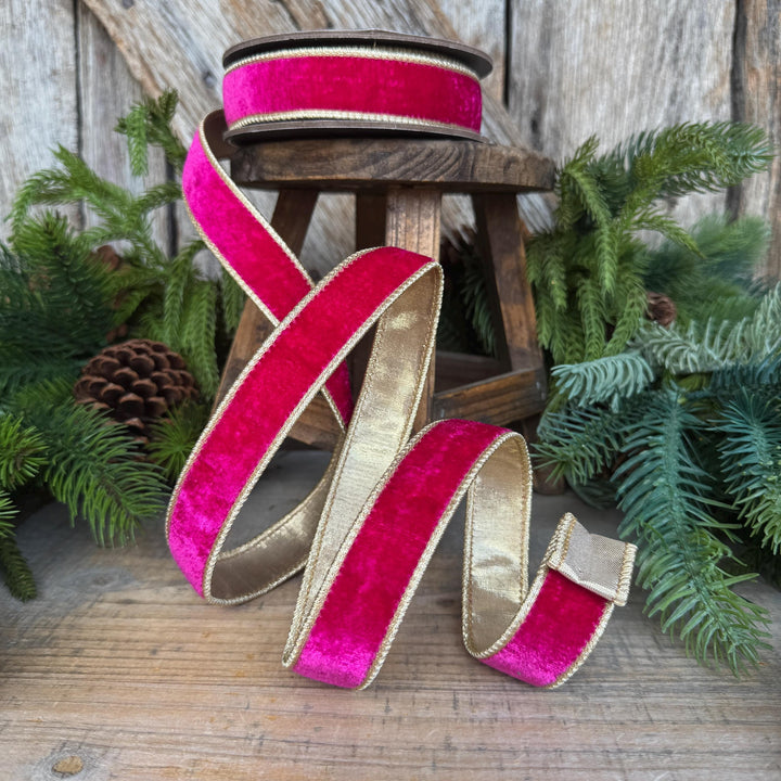1” Hot Pink Velvet Ribbon