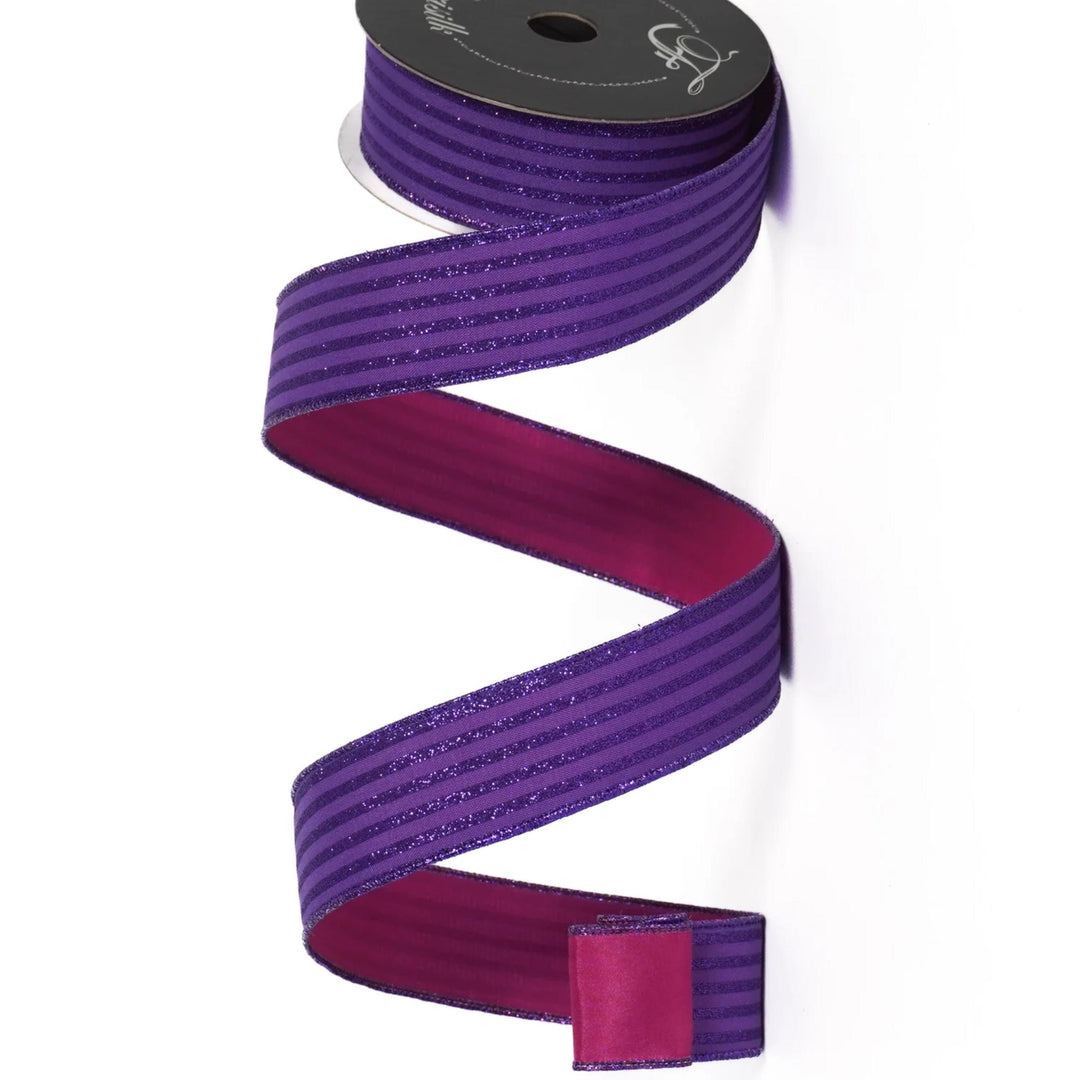 1.5" Purple Pink Ribbon, Farrisilk Ribbon, Specter Stripes Ribbon, HR005-27