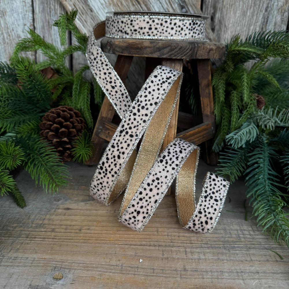 1" Animal Print Ribbon, Farrisilk Hyena Ribbon, HR010-01
