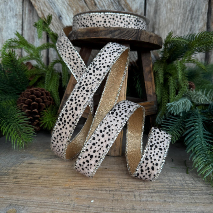 1" Animal Print Ribbon, Farrisilk Hyena Ribbon, HR010-01