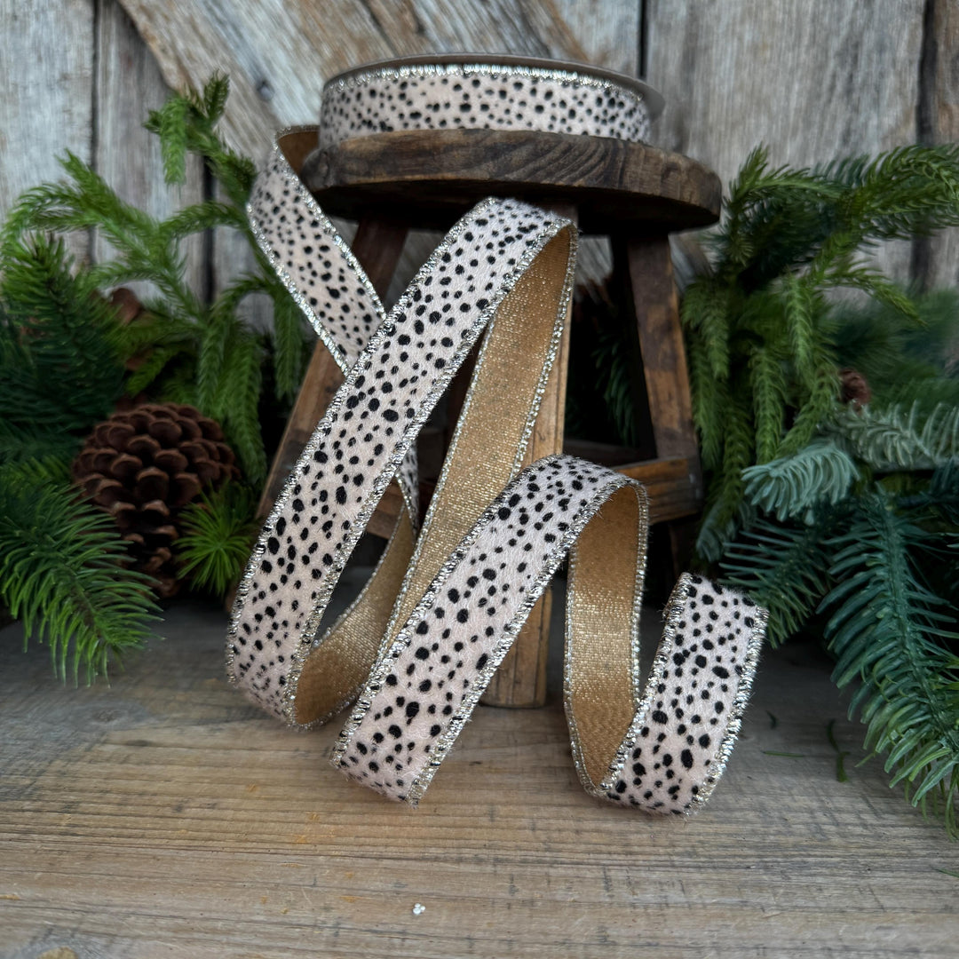 1" Animal Print Ribbon, Farrisilk Hyena Ribbon, HR010-01