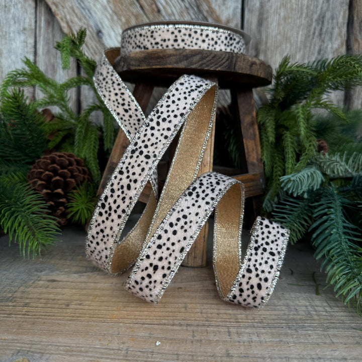 1" Animal Print Ribbon, Farrisilk Hyena Ribbon, HR010-01