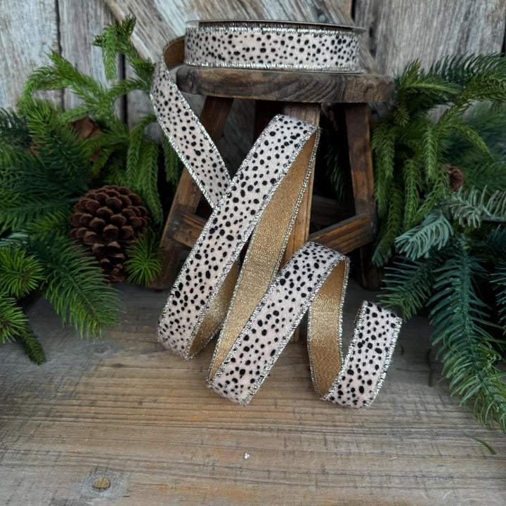 1" Animal Print Ribbon, Farrisilk Hyena Ribbon, HR010-01
