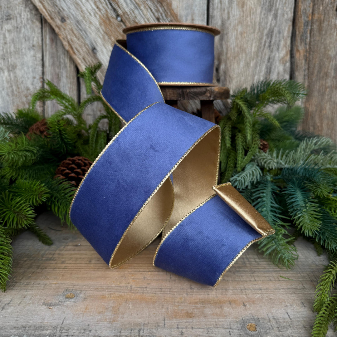 2.5" French Blue Velvet Ribbon