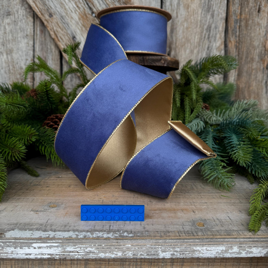 2.5" French Blue Velvet Ribbon